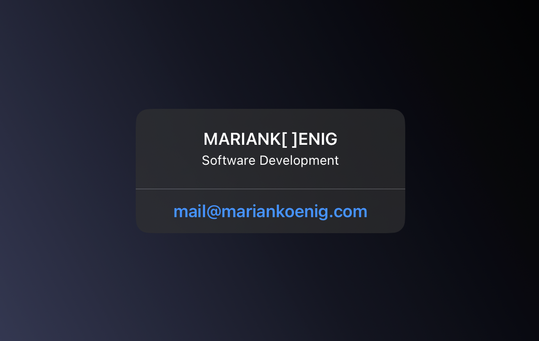 MARIANK[ ]ENIG – Software Development